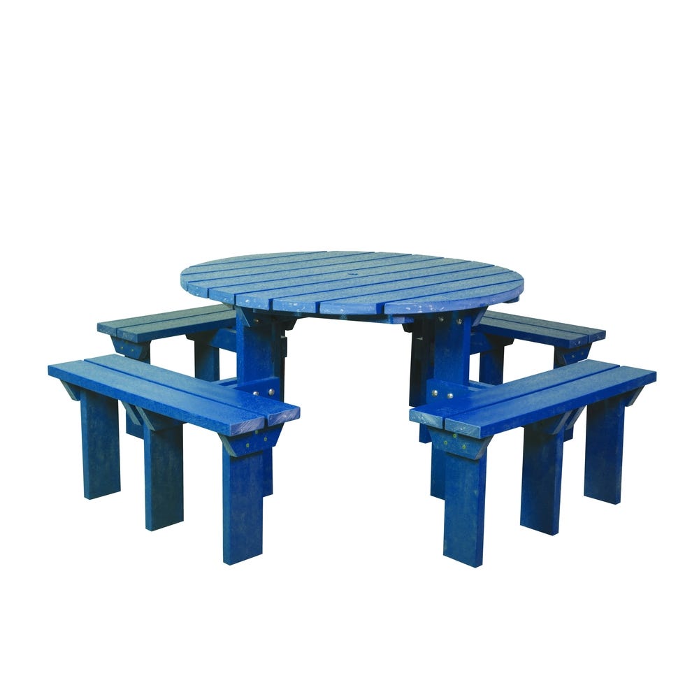 Recycled Plastic Adult Olympic Picnic Bench H790mm Blue