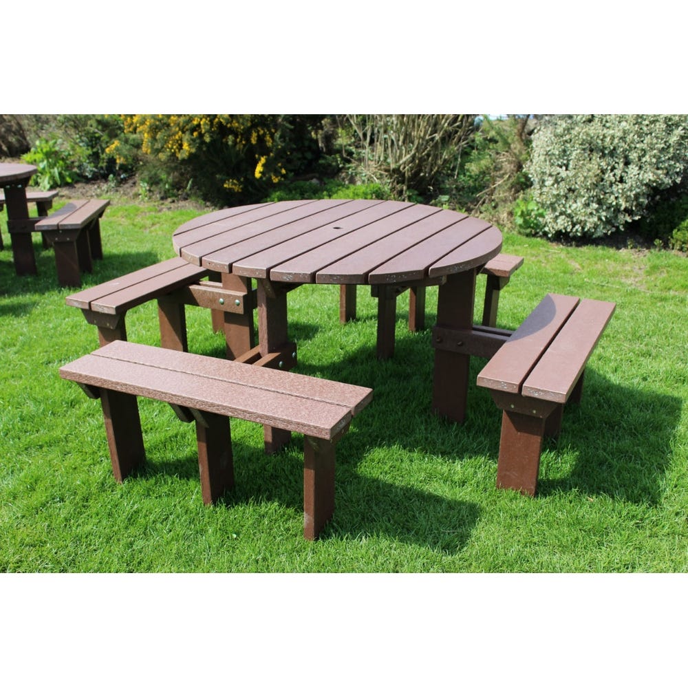 Recycled Plastic Adult Olympic Picnic Bench H790mm Brown