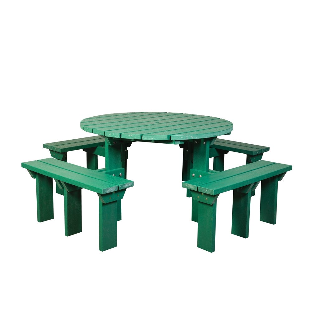 Recycled Plastic Adult Olympic Picnic Bench H790mm Green