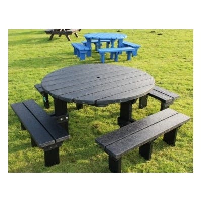 Recycled Plastic Junior Olympic Picnic Bench H630mm Black