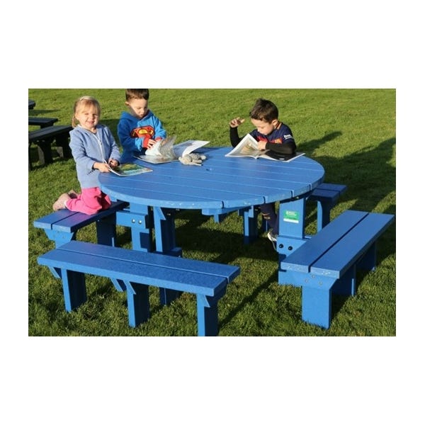 Recycled Plastic Junior Olympic Picnic Bench H630mm Blue