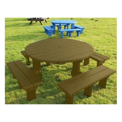 Recycled Plastic Junior Olympic Picnic Bench H630mm Brown