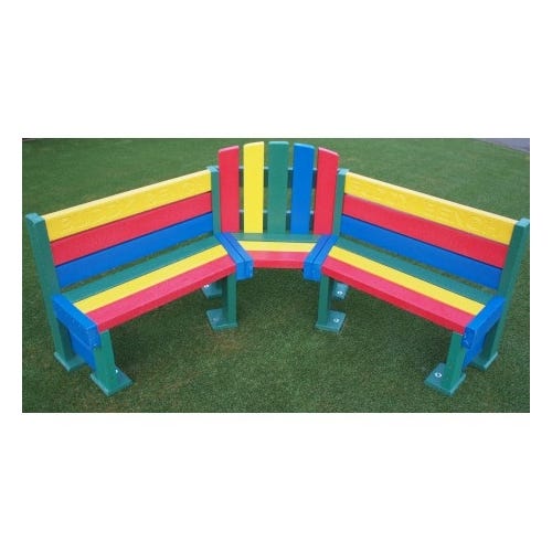 Recycled Plastic Teeny Tot Buddy Bench H550mm Rainbow