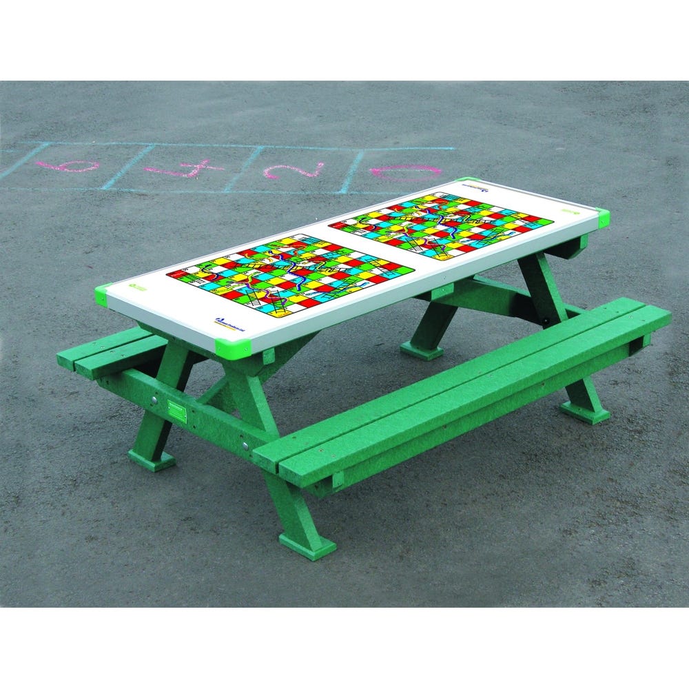 Recycled Plastic Heavy Duty Picnic Table Snakes and ladders x2 Top