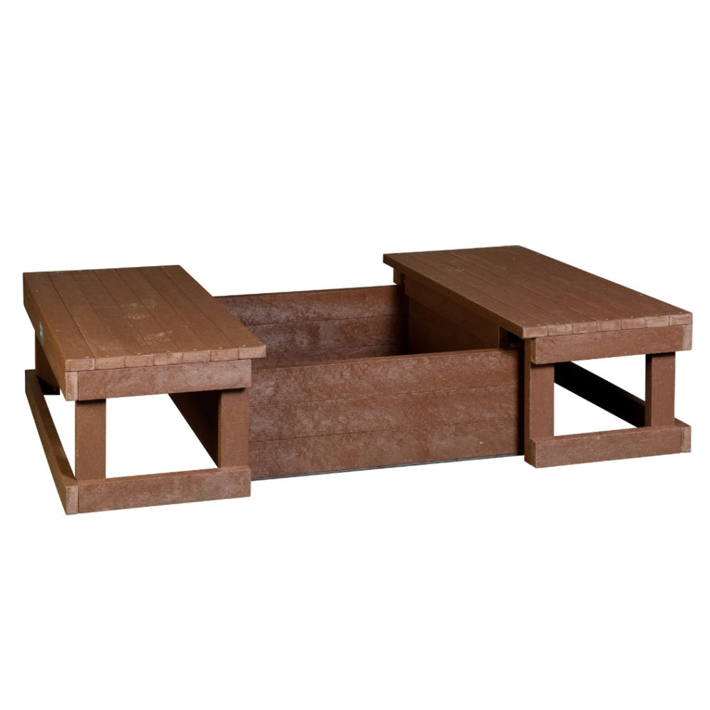 Recycled Plastic Stage and Sandpit Brown