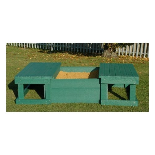 Recycled Plastic Stage and Sandpit Green