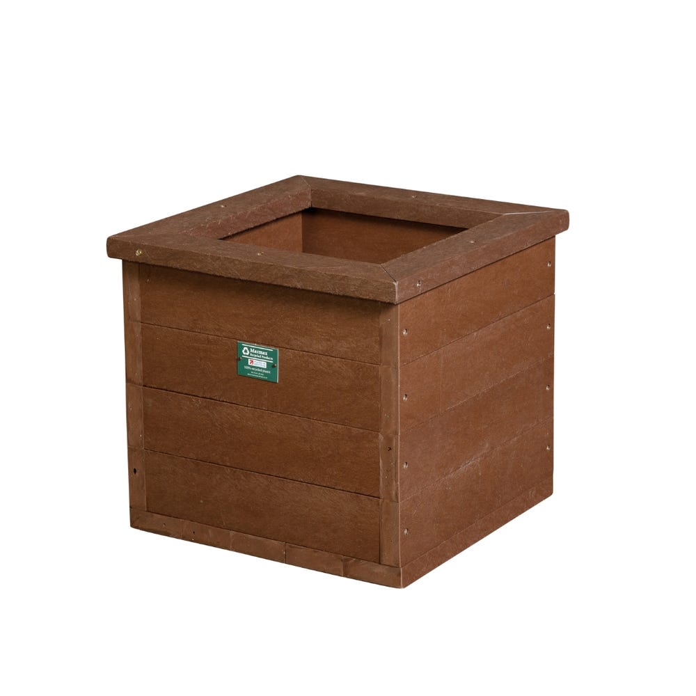 Recycled Plastic Medium Planter Brown