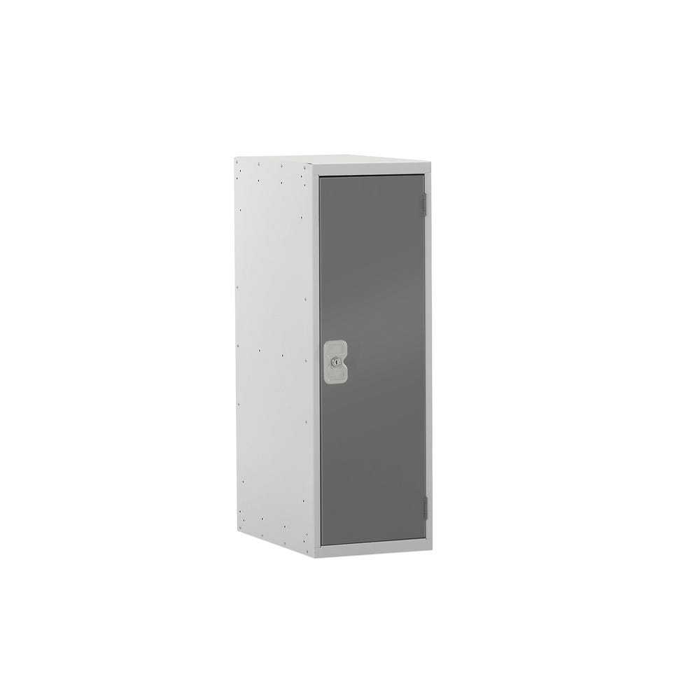 1 Door Metal Locker H930mm x W300 x D450 Hasp & Stample Lock Dark Grey