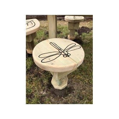 Circular Table and Nature Themed Stools
