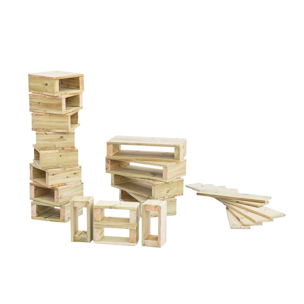 22 Piece Outdoor Wooden Building Block Set