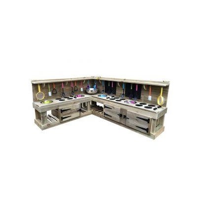 Large Outdoor Corner Kitchen with Utensils