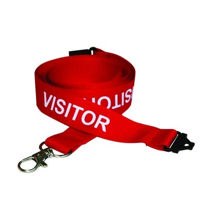 Visitor Breakaway Lanyards Pack 10 - Red