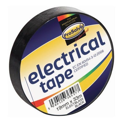 Prosolve Black Electrical Insulation Tape 33m