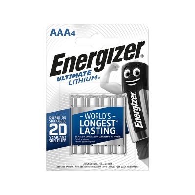 AAA Energiser Lithium Batteries Pack of 4