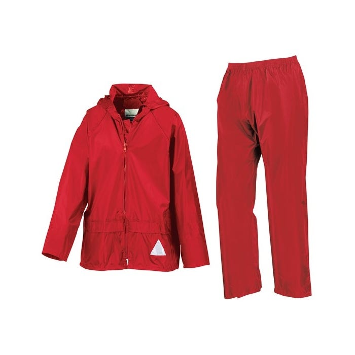 Childrens Waterproof Jacket & Trouser Set 3-4 Years Red