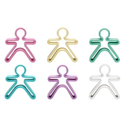 Dena Silicone Toy - 6 Piece Person Set Pastel