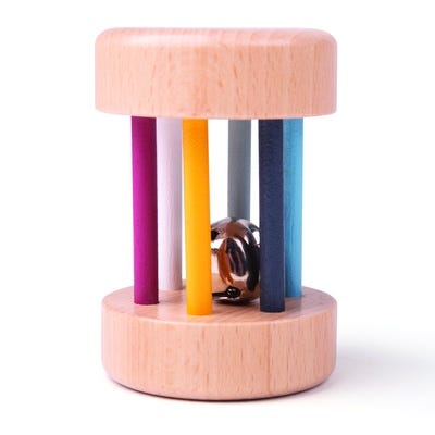 100% FSC Wooden Roll Rattles Pack of 4