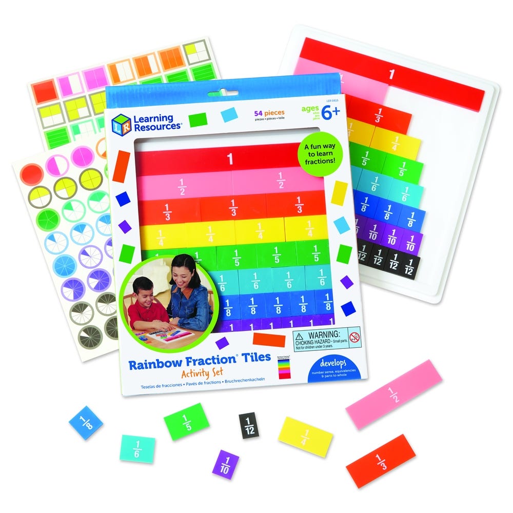 Rainbow Fraction Tiles with Tray