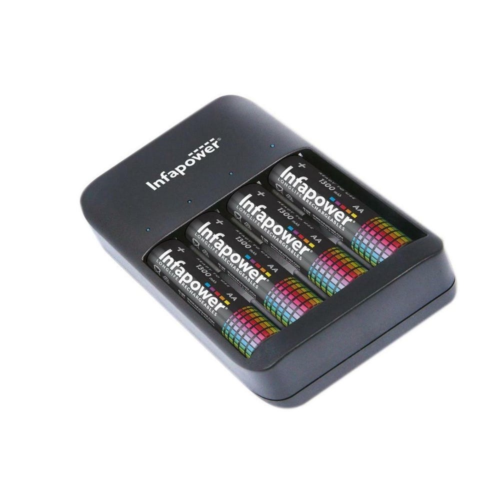USB 4 AA Charger and 4AA Rechargeable Batteries
