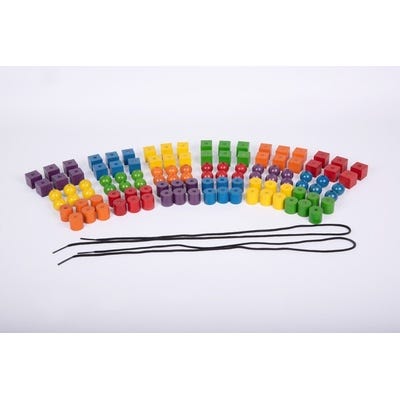 Large Wooden Lacing Beads Pk108