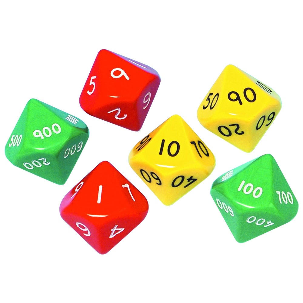 Jumbo Place Value Dice - HTU Pack of 30