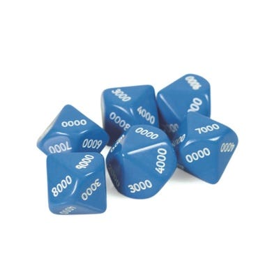 Jumbo Place Value Dice - Thousands Pack of 6