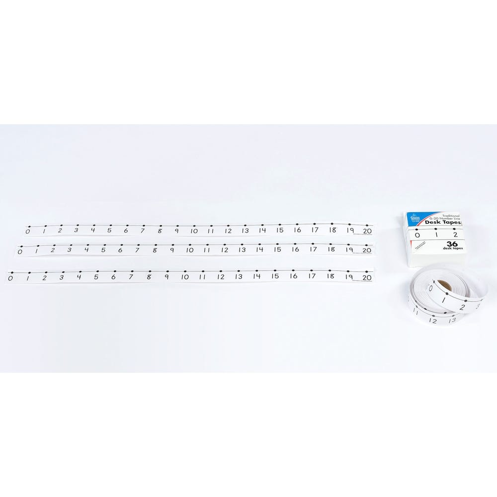 0-20 Number Line Desk Tape Pack of 36