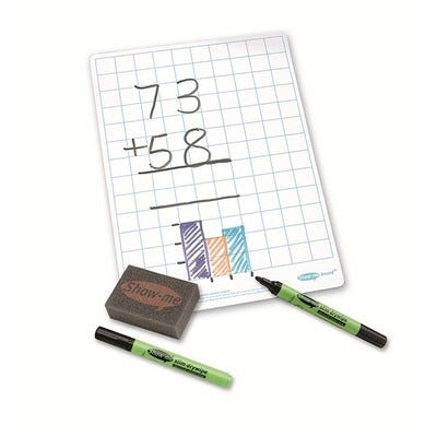 A4 Show-me Gridded Whiteboards Bulk Box 100 Sets