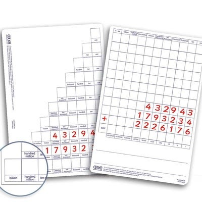 Pupils A4 Place Value Boards Pack 30