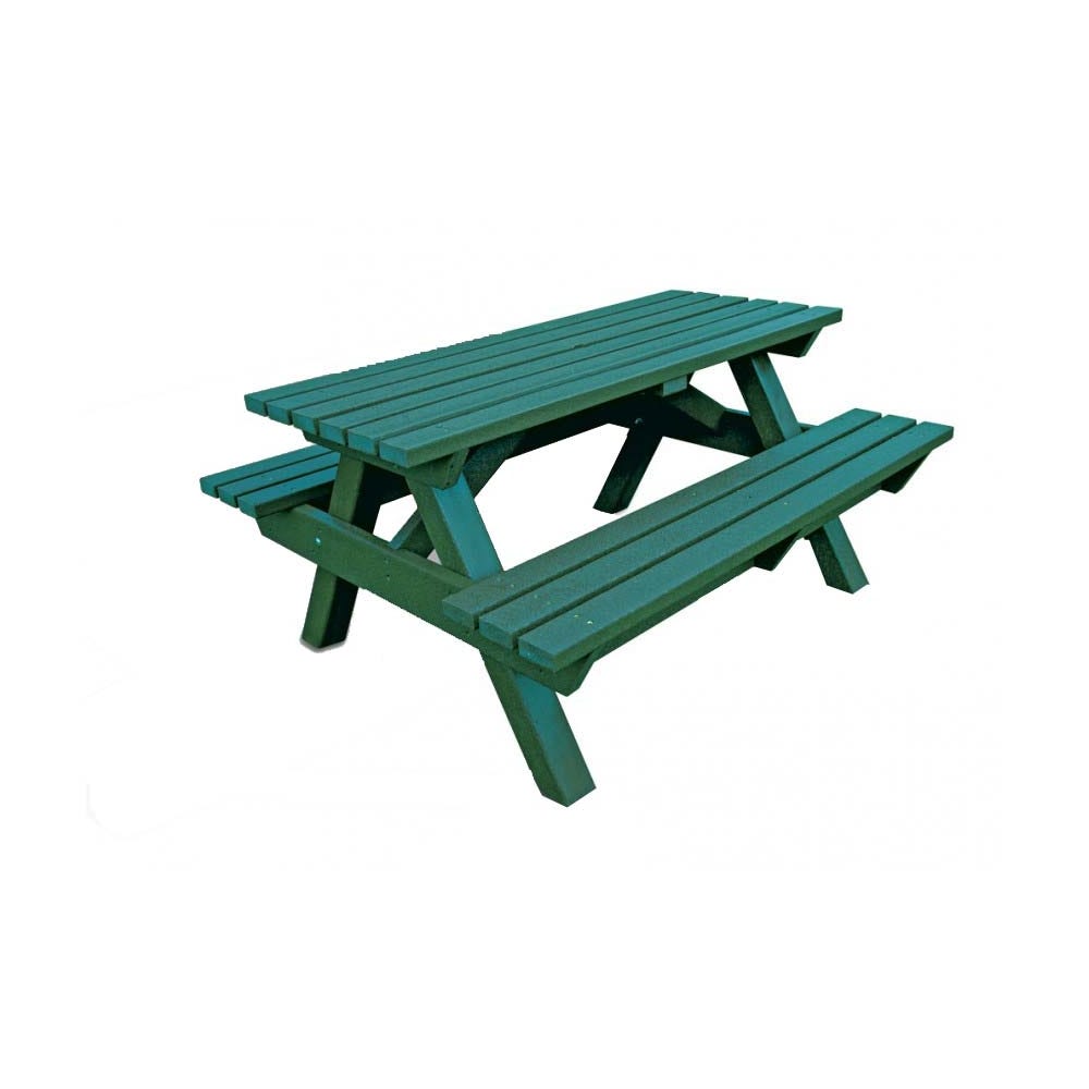 Recycled Plastic Adult Picnic Bench Green