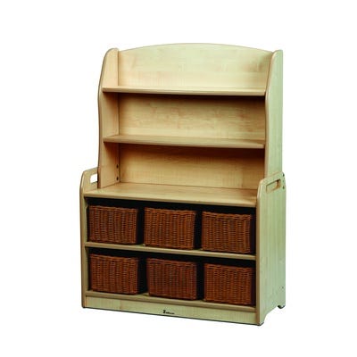 Welsh Dresser Display Storage with Wicker Baskets