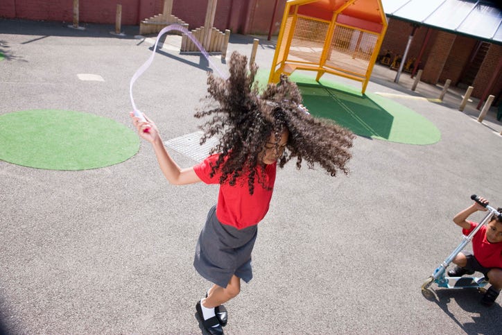 School girl Skipping
